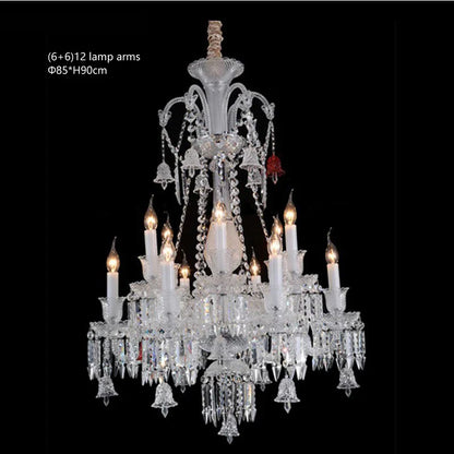 European Crystal Chandelier Living Room Dining Room Bedroom Villa Staircase Lamps White Candle