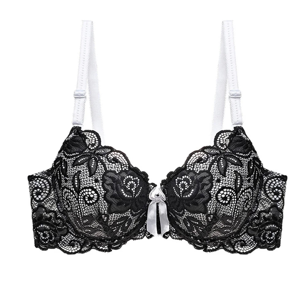 Women's Sexy Lace Underwire Bra Lightly Padded Push up Cup Everyday Bra 34 36 38 40 42 44 A B C