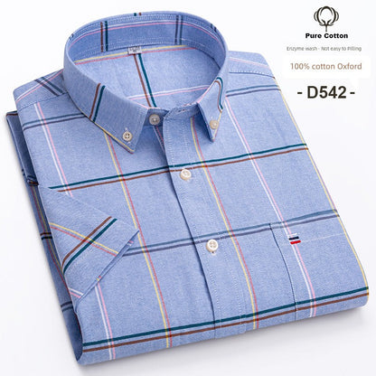 Casual Oxford Men's Short-Sleeved Dress Shirts