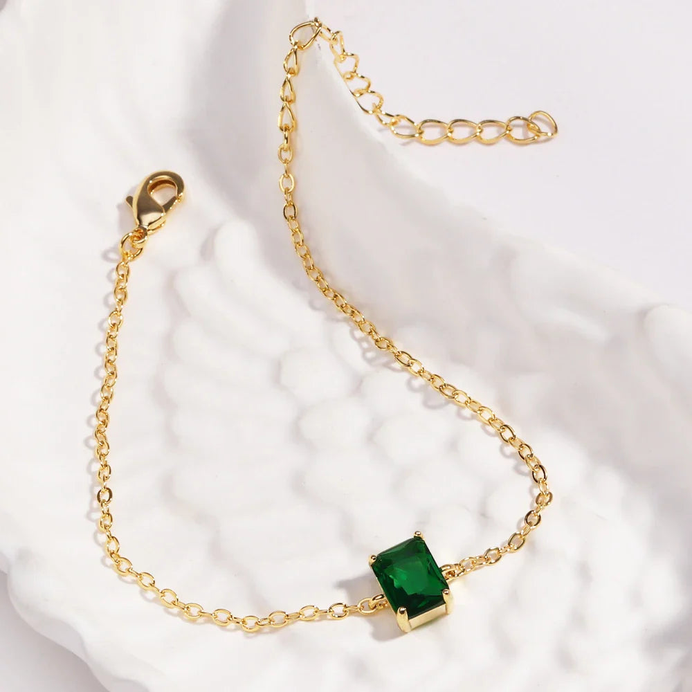 Mix Style Green Micro-inlaid Zircon Tennis Bracelet for Women 2025 New Men Bracelet Homme Jewelry Accessories Wholesale