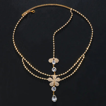 Vintage Rhinestone Head Chain Forehead Headband Indian African Bohemian Hair Accessories Crystal Fringe Tiara Headdress