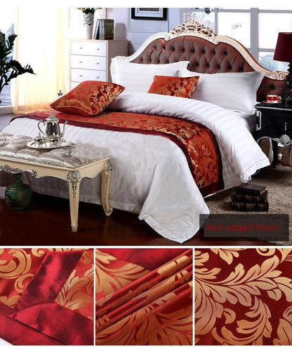 Hotel Bedding Decorative Cloth Bed Runner Bedspread Pure Color