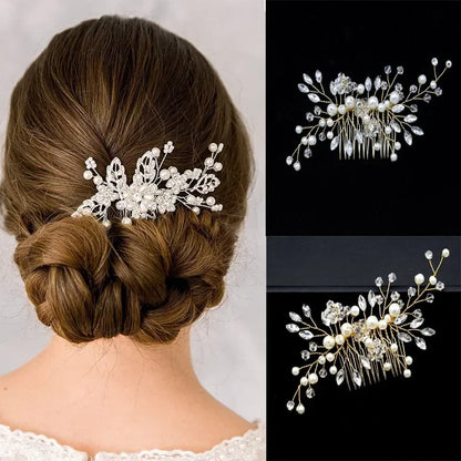 20pcs Elegant Pearl Crystal Hairpin Wedding Bridal U-shaped Metal Hair Comb Forks for Women