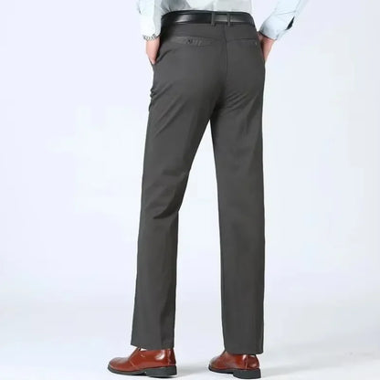 Summer Thin Cotton Men's Pants High Waist Straight Loose