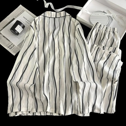 Men Spring Cloud Cotton Pajama Set Sleepwear