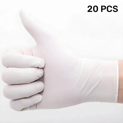 100/50/20PCS White Nitrile Gloves Disposable Waterproof Hair Care Tattoos Household Dishwashing Cleaning Tools