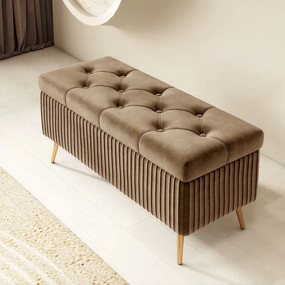 Luxury Nordic Fabric Ottomans long Sofa Bench with Storage