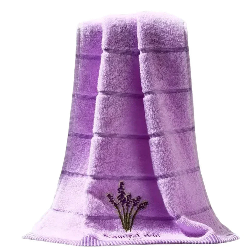 High Quality Towel Cotton Embroidery Lavender Aromatherapy Soft Hand Face Towel Set 34 X 74cm Hand Towel