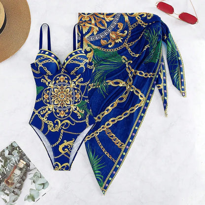 Summer Sexy Print One Piece Swimsuits Swimwear Push Up