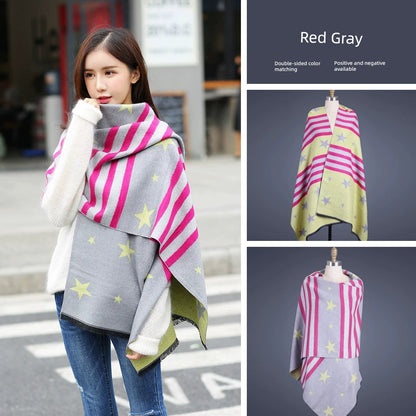Women's Extra Large Scarf Long Double-Sided all season