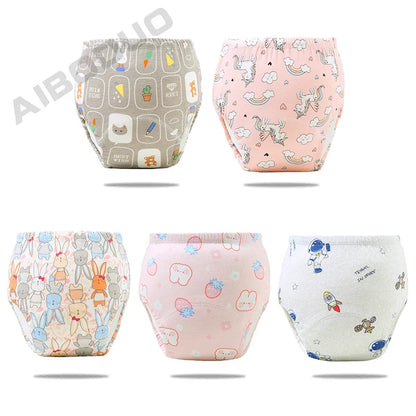 Reusable Infant Ecological Baby Diaper Training Pants Waterproof Washable Breathable Cotton Baby Underwear