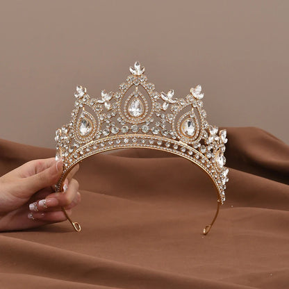 Luxury Baroque Crystal Royal Queen Wedding or Pageant Crown Rhinestone Tiaras