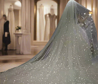 Luxury Cathedral Sparking Glitter Wedding Bridal Veil Long 3M/5M