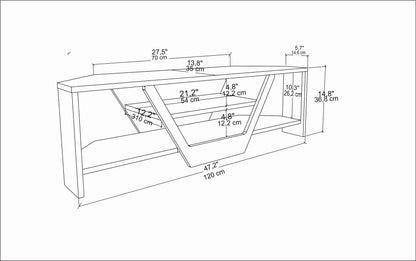Sares 47'' Wide Corner TV Stand Console Table for Up to 55 inch TVs