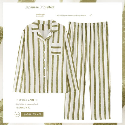 Pure Cotton Thin Plaid Unisex Pajamas for Men and Women Spring and Autumn Long Sleeves Plus Size Outerwear
