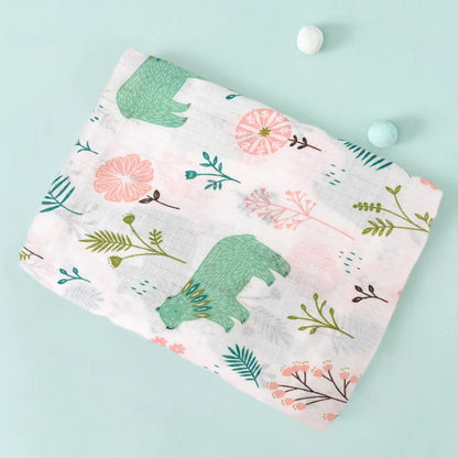 110cm Baby Swaddle Blanket Wrap Burping Clothes Dual Layers Muslin Blankets Boy Girl Organic Soft Cotton