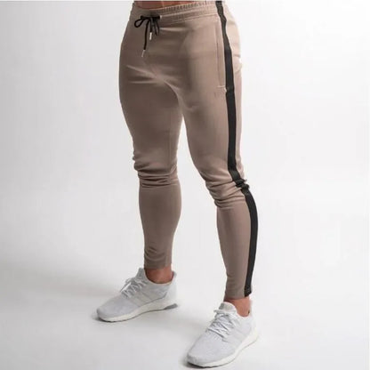 Men Style & Comfort Long Slim Fit Pants Elastic Waist Lace Up