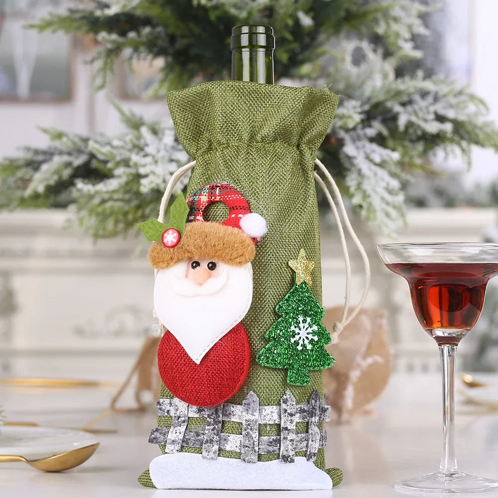 Christmas Wine Bottle Decoration