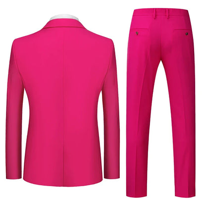 Men's 3 Piece Suit, Jacket Vest Trousers, Slim Fit Blazer Waistcoat Pants