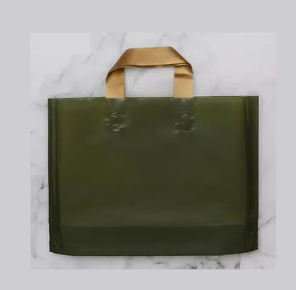 100pcs Custom Logo Colorful Shopping Bags With Handle Plastic Gift Bag Print One Color Logo On One-sided Free Design Print