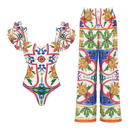 Women Swimwear 2PC Cover-up Swimsuit