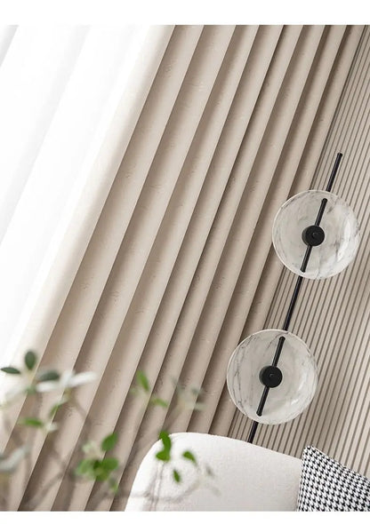 Customized Lightning Jacquard Thickened Chenille Blackout Curtains for Living Room Bedroom French Window