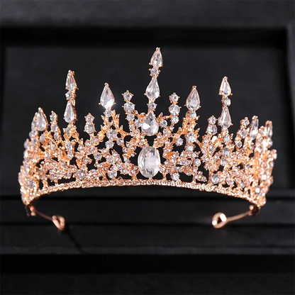 Gold Color Luxury Crystal Wedding Tiaras Crowns Party Rhinestone Prom Bridal Diadem Crown Tiara Hair Jewelry