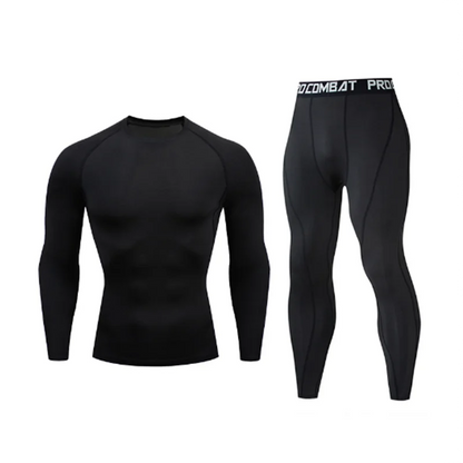 2-piece men's warm corset Ski warm suit jacket and trousers fitness running yoga athletes sports pants