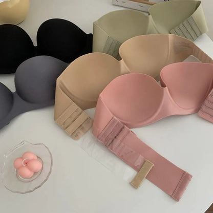 Women Push Up Invisible Bras Strapless Seamless