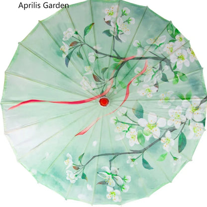 Silk umbrella with cherry blossom design
