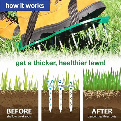 Lawn Aerator Shoes for Grass Layer with Spiked Bottom Spring Base Adjustable Strap with Hook Loop Strap for Yard Lawn Garden Use