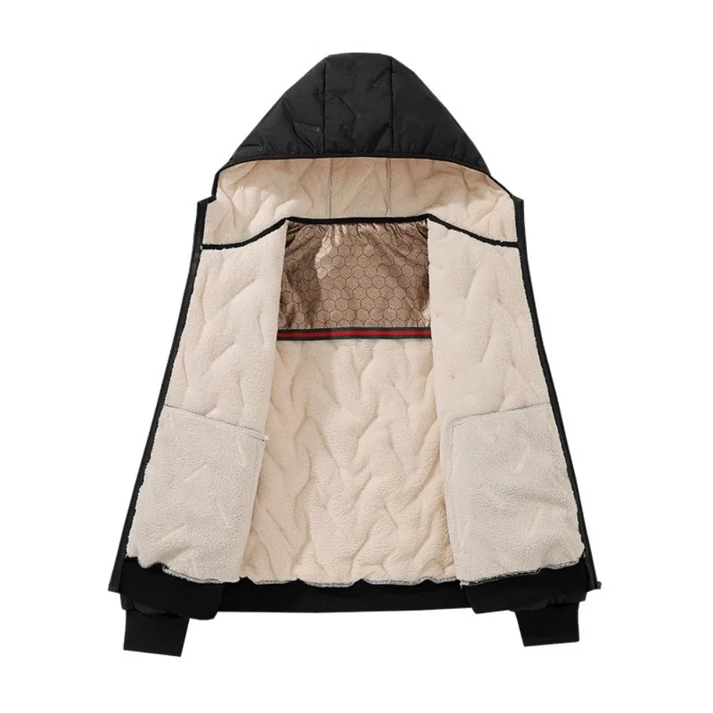 Men's Hooded Parka Casual Coats Winter Warm Windproof Padded Jacket