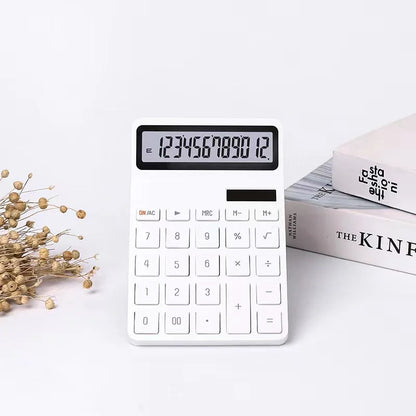 Solar Calculator with Dual Power Supply, 12 Digits, Electronic Calculator