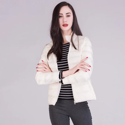 Women Ultra Lightweight Packable Travel All Season Puffer Coats Slim Fit