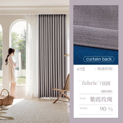 Super Soft Chenille High Blackout Curtains for Bedroom Living Room Romantic Colors Three-dimensional Texture Customize Size