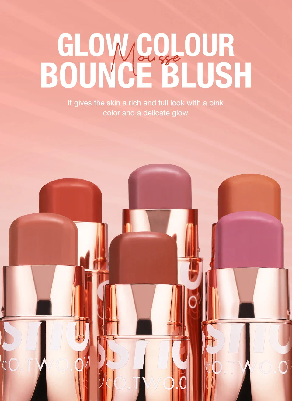 Lipstick Blush Stick 3-in-1 Eyes Cheek and Lip Tint Waterproof Lightweight Cream