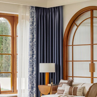 French Pastoral Style Blackout Curtains Light Luxury Bedroom Minimalist Living Room Bay Window Drapes 100% Polyester Home Balcony