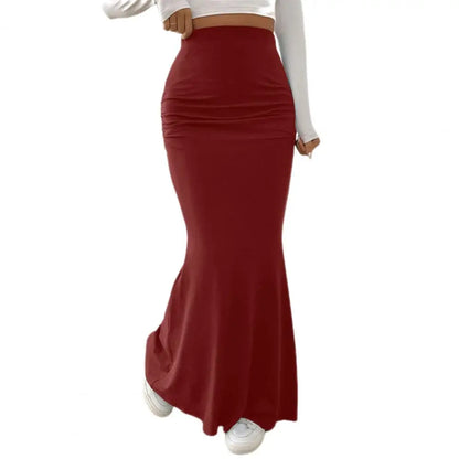 Women's Maxi Skirt Solid Color High Waist