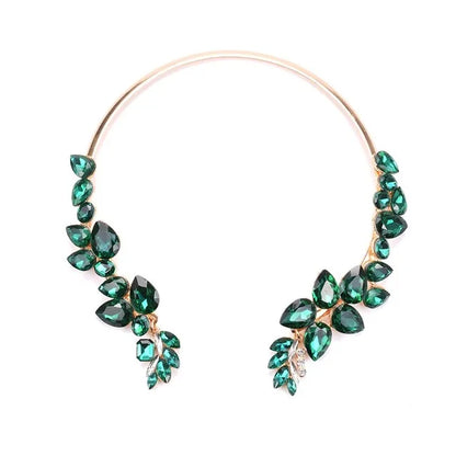 Baroque Open Choker Necklace Women Layered Crystal Tassel Large Collar Necklace Jewelry