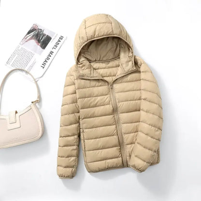 Women Ultra Lightweight Travel Packable Hooded Down Coats Plus Size 5XL 6XL 7XL
