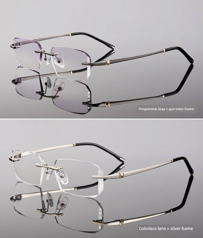 Anti-Radiation Glasses Men's Plain Anti Blue-Ray Finished Products Watch Mobile Phone with Myopia Frameless without Degrees Eye Protection