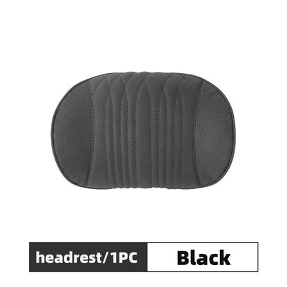 Memory Foam Car Lumbar Support Cushion Breathable Leather Seat Protection Neck Pillow Universal Car Seat Rest Pillow Accessories