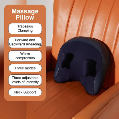 JAIYORL Trapezius Electric Massage Pillow Wireless Car And Home Massager Heating Waist Neck Leg Cervical Shiatsu Kneading