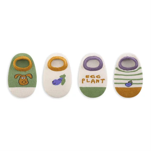Lawadka Newborn Baby Boat Socks For Girls & Boys 4Pairs/set