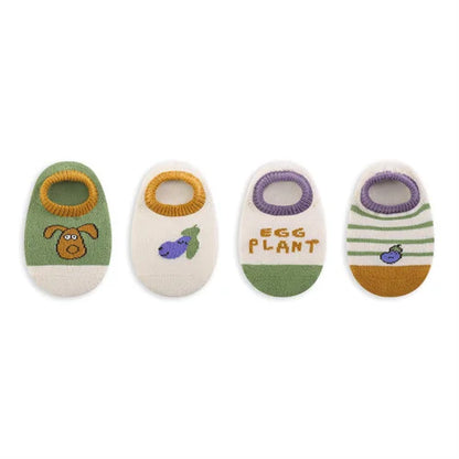 Lawadka Newborn Baby Boat Socks For Girls & Boys 4Pairs/set