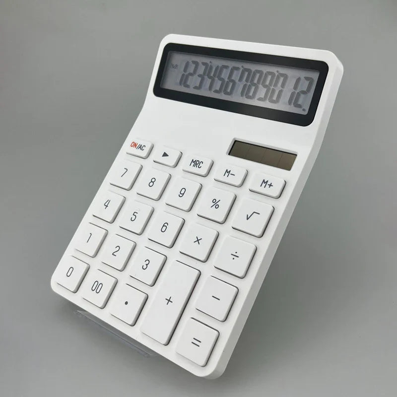 Solar Calculator with Dual Power Supply, 12 Digits, Electronic Calculator