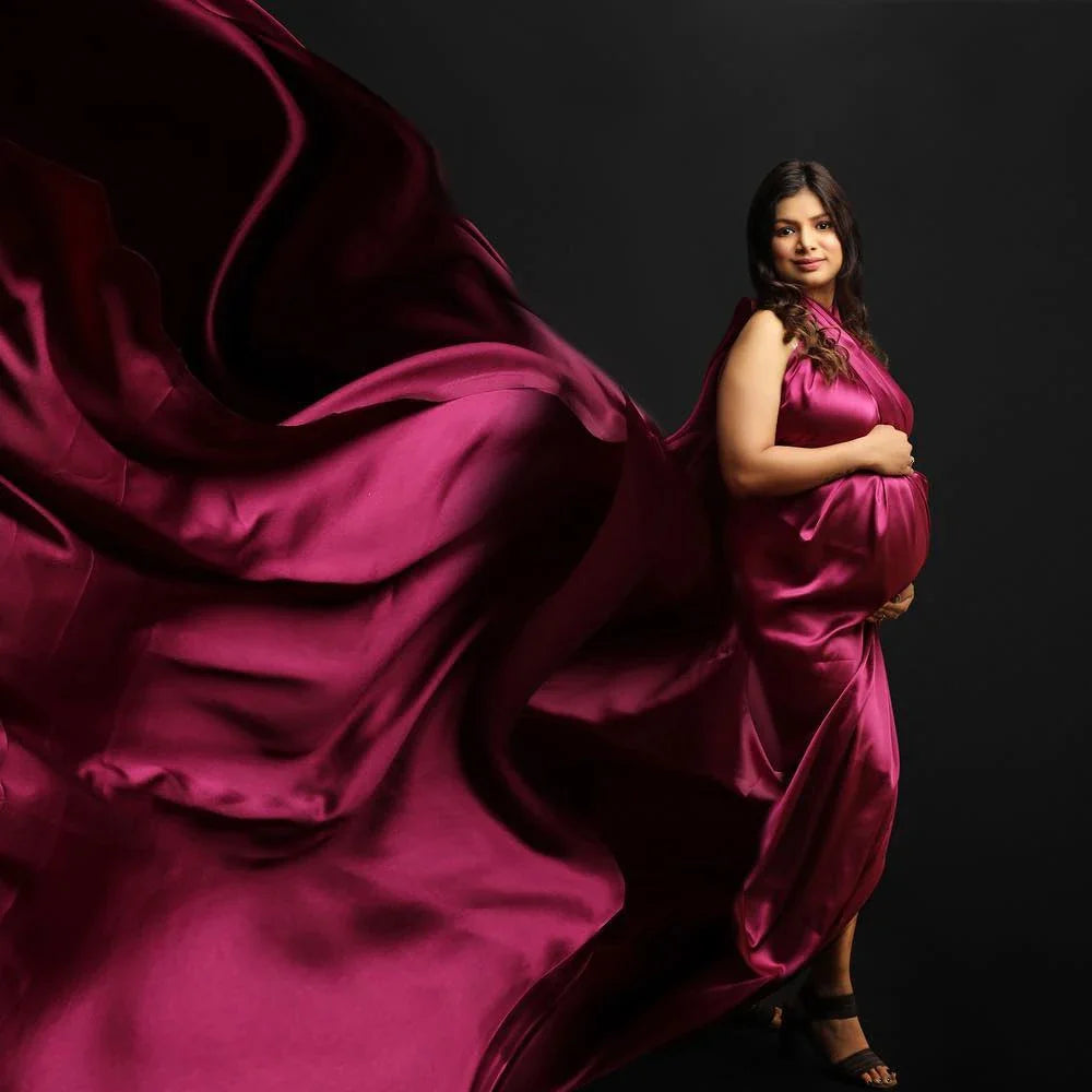 Maternity Photography Soft Satin Luster Dress