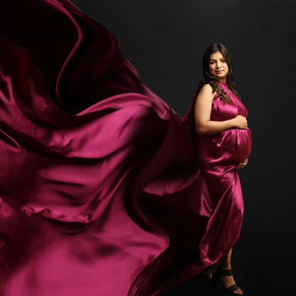 Maternity Photography Soft Satin Luster Dress
