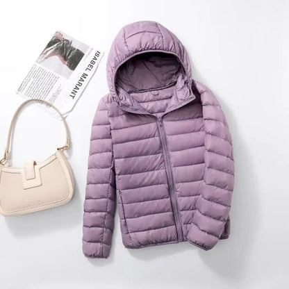 Women Ultra Lightweight Travel Packable Hooded Down Coats Plus Size 5XL 6XL 7XL