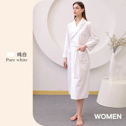 Hotel Couple Bathrobe Long Sleeved Robe Kimono Sleepwear Pajama Large Size